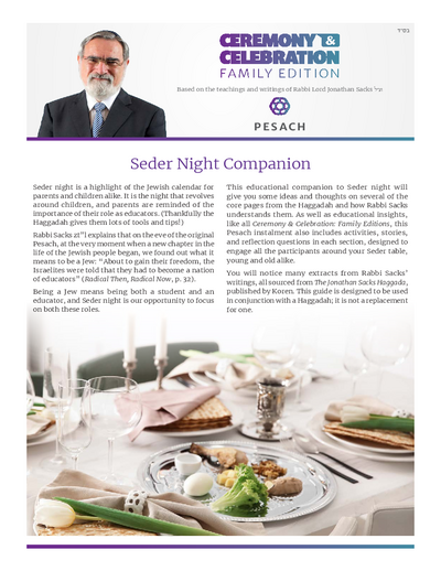 Covenant & Conversation — Parshas Pesach