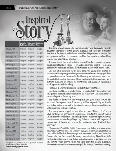 Inspired by a Story — Parshas Acharei Mos-Kedoshim