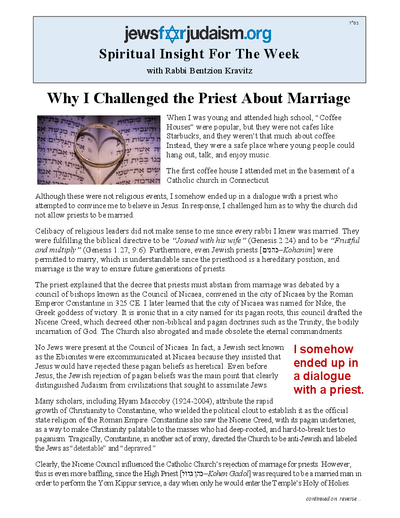 Jews for Judaism — Parshas Emor