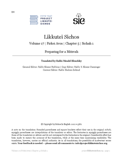 Project Likkutei Sichos — Parshas Bechukosai