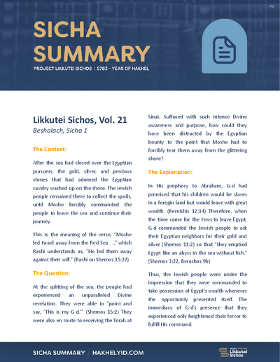 Project Likkutei Sichos — Parshas Beshalach