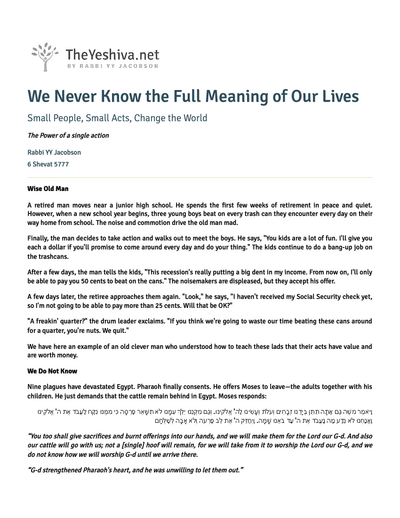 The Yeshiva.net — Parshas Bo