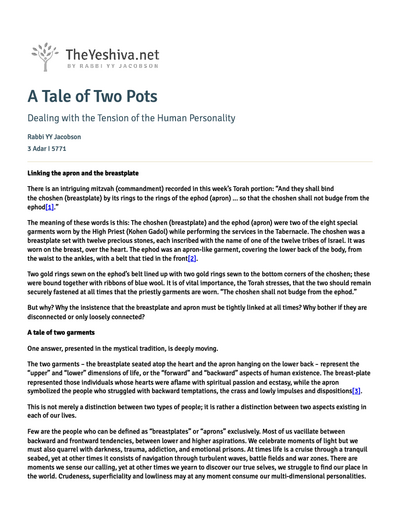 The Yeshiva.net — Parshas Tetzaveh