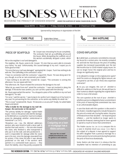 Business Weekly — Parshas Noach