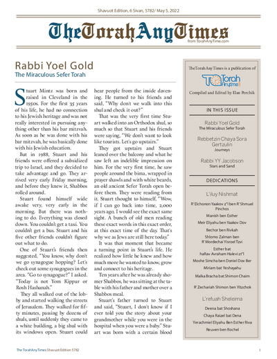 The Torah Anytimes — Parshas Bamidbar