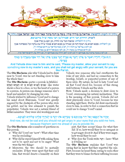 Ohr Hachaim Hakadosh — Parshas Vayigash