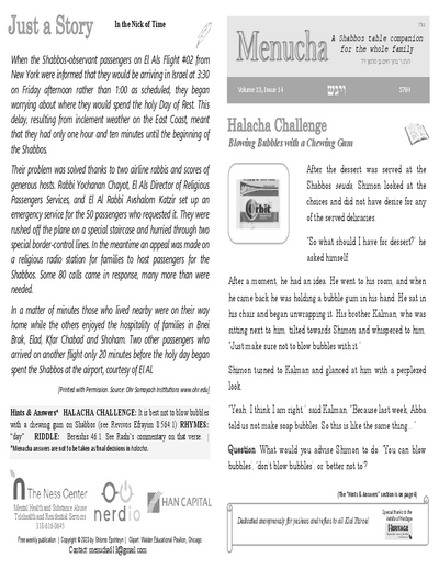 Menucha Magazine — Parshas Vayigash