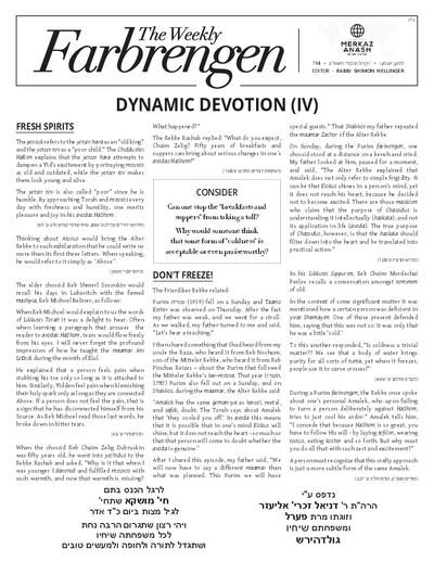 The Weekly Farbrengen — Parshas Vayak'hel-Pekudei