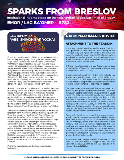 Sparks from Breslov — Parshas Emor
