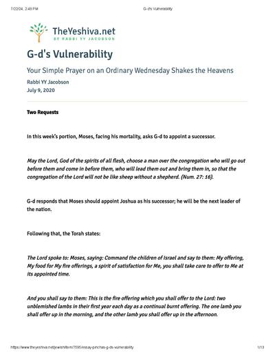 The Yeshiva.net — Parshas Pinchas