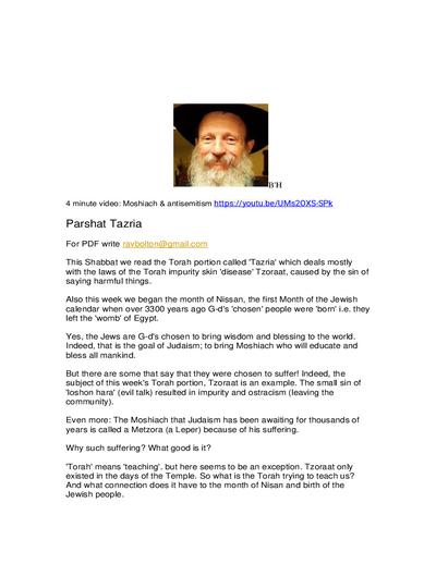 Ohr Tmimim — Parshas Tazria