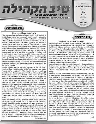 טיב הקהילה English — Parshas Bo