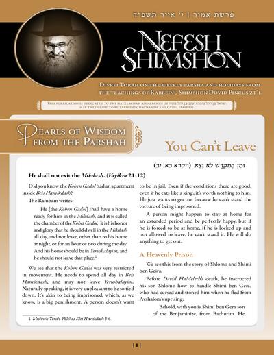 Nefesh Shimshon — Parshas Emor