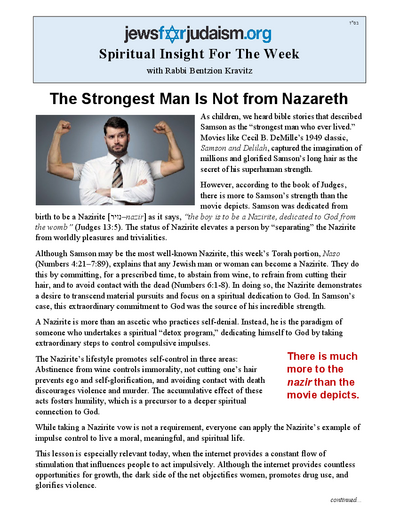 Jews for Judaism — Parshas Naso