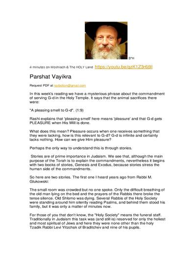 Ohr Tmimim — Parshas Vayikra