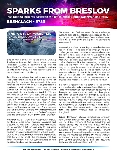 Sparks from Breslov — Parshas Beshalach