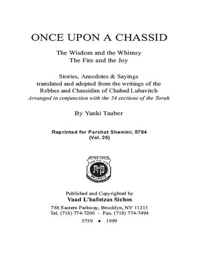 Once Upon a Chossid — Parshas Shemini