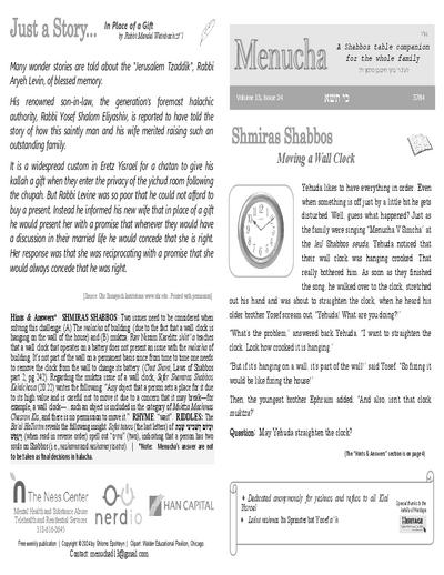 Menucha Magazine — Parshas Ki Sisa