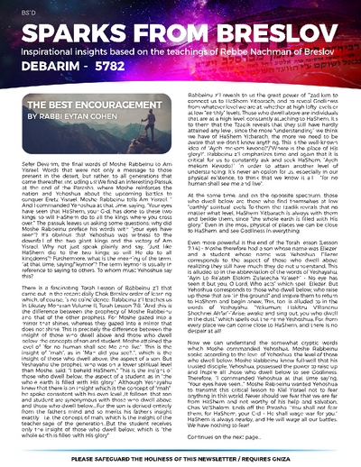 Sparks from Breslov — Parshas Devorim