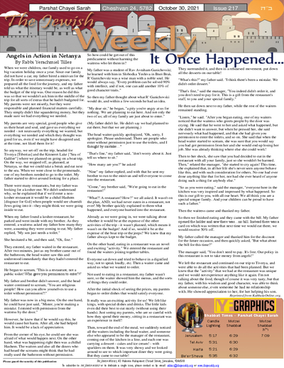 The Jewish Weekly — Parshas Chayei Sarah