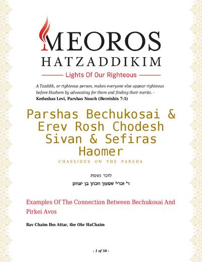 Me'oros Hatzaddikim — Parshas Bechukosai
