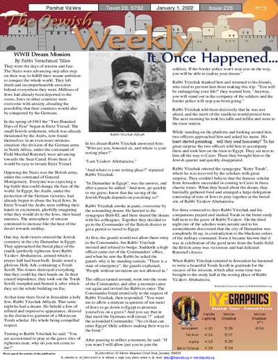 The Jewish Weekly — Parshas Va'eira