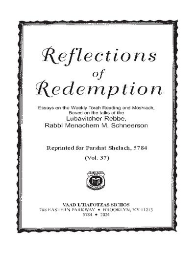 Reflections of Redemption — Parshas Shlach