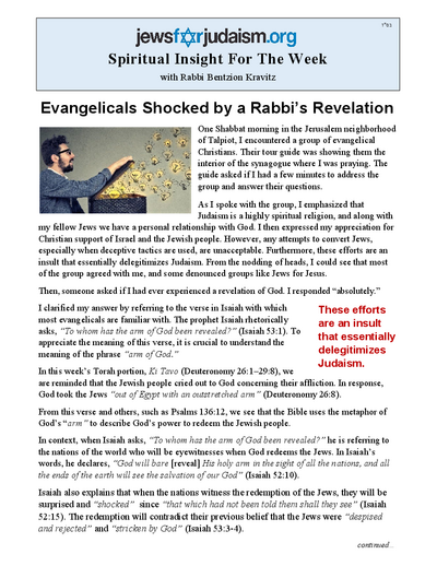 Jews for Judaism — Parshas Ki Savo