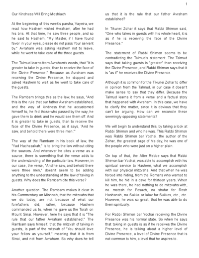 Words of Wisdom from Rabbi Yitzi — Parshas Vayeira