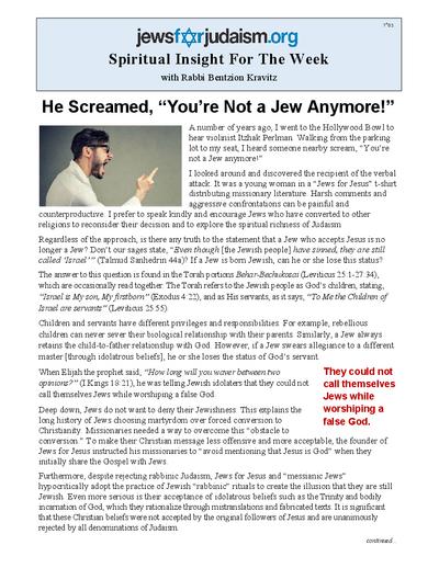 Jews for Judaism — Parshas Behar