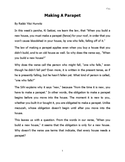Words of Wisdom from Rabbi Yitzi — Parshas Ki Teitzei