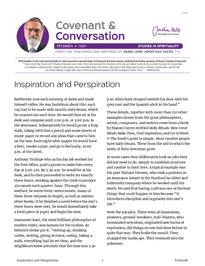 Covenant & Conversation — Parshas Tetzaveh