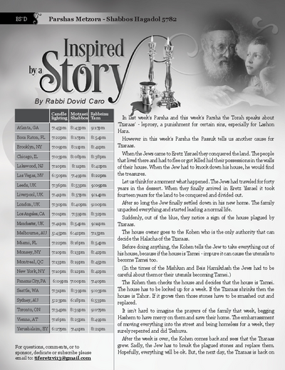 Inspired by a Story — Parshas Metzora