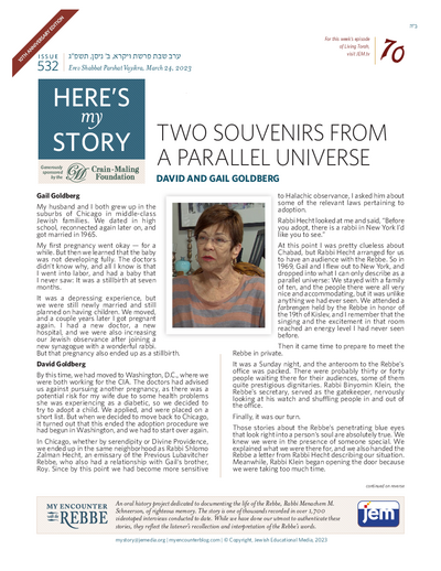 Here's my story — Parshas Vayikra