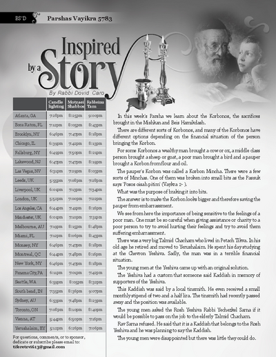 Inspired by a Story — Parshas Vayikra