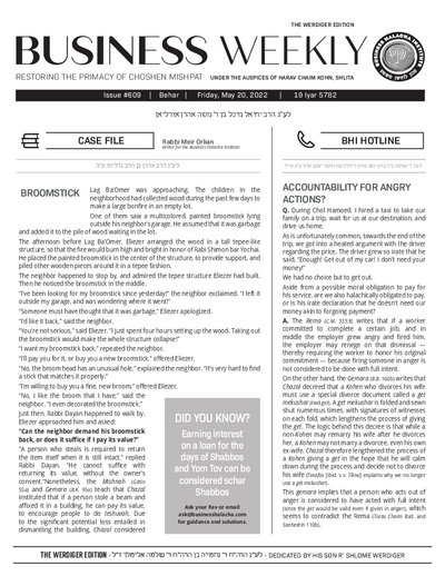 Business Weekly — Parshas Behar
