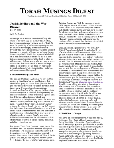 Torah Musings — Parshas Vayechi