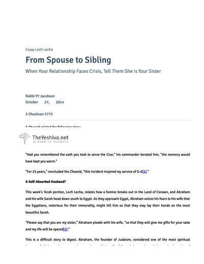 The Yeshiva.net — Parshas Lech-Lecha