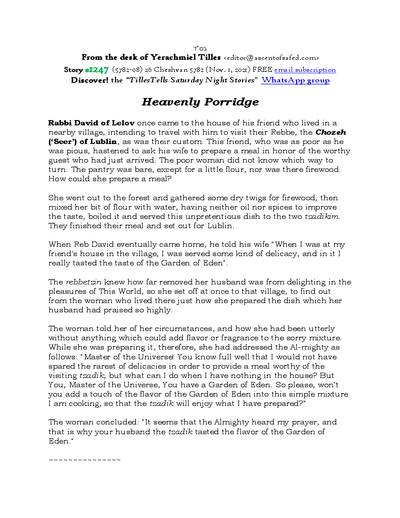 Timely Stories - Y.Tilles — Parshas Toldos