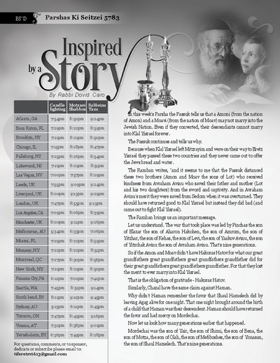 Inspired by a Story — Parshas Ki Teitzei