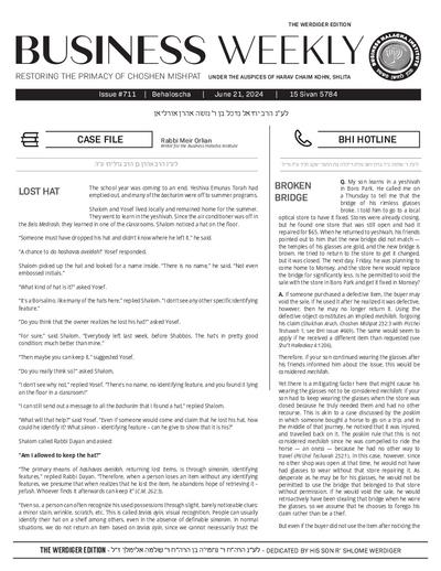 Business Weekly — Parshas Behaalotcha