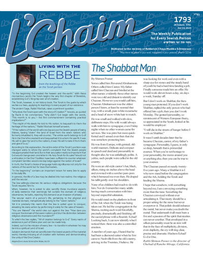 L’Chaim — Parshas Bereishis