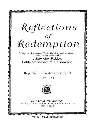 Reflections of Redemption — Parshas Naso