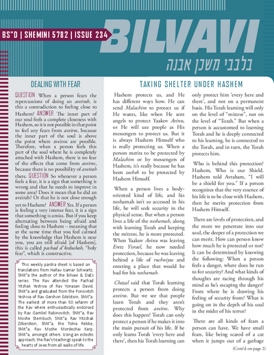 Bilvavi — Parshas Shemini