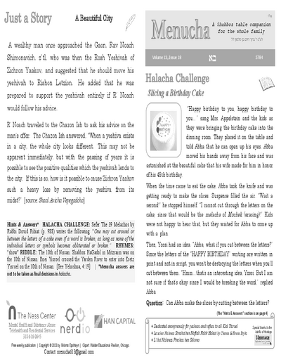 Menucha Magazine — Parshas Bo
