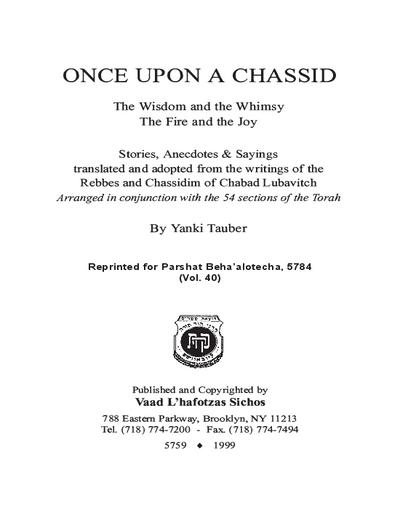Once Upon a Chossid — Parshas Behaalotcha
