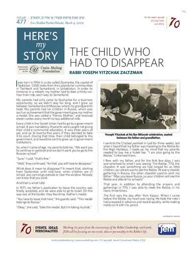 Here's my story — Parshas Pekudei