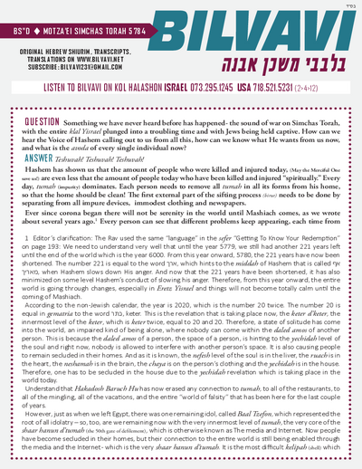 Bilvavi — Parshas Noach