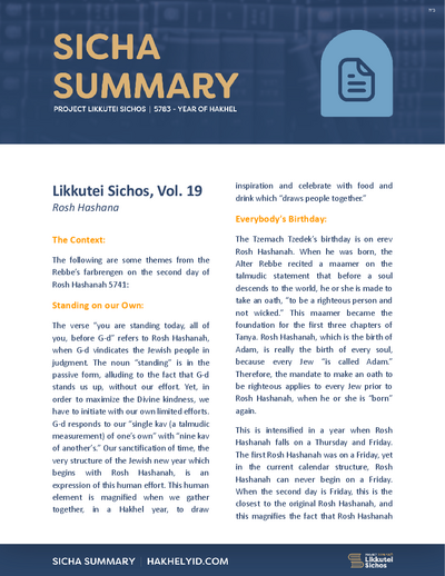 Project Likkutei Sichos — Parshas Nitzavim-Vayelech