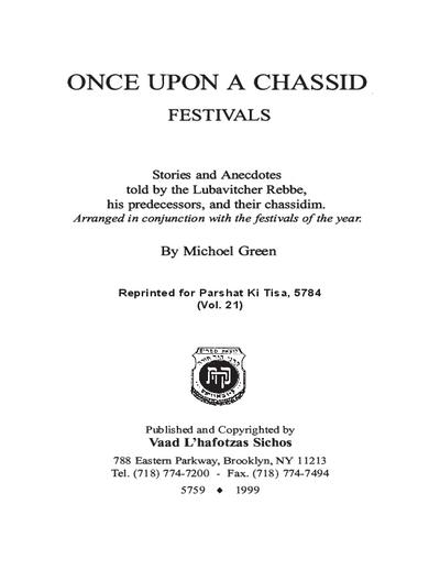 Once Upon a Chossid — Parshas Ki Sisa